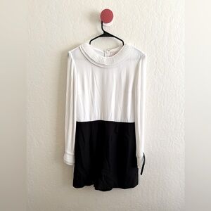 Ted Baker Elegant Black and White Long Sleeve Romper